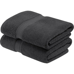 Egyptian Cotton Pile Bath Towel Set of 2, Ultra Soft Luxury Towels, Thick Plush Essentials, Absorbent Heavyweight, Guest Bath