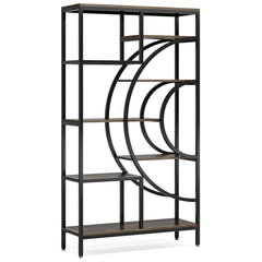 Tribesigns Bookshelf Industrial 5 Tier Etagere Bookcase, Freestanding Tall Bookshelves Display Shelf Storage Organizer
