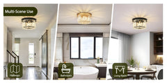 Modern Luxury Ceiling Light Crystal Flush Mount Lighting Indoor Lamp for Corridor Kitchen Island Bedroom