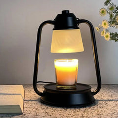 Melting Candle Lantern Elegant Metal Candle Warmer Lamp with Dimmable Timer Function for Safe Desktop Wax Melting High Stability