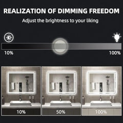 Led Bathroom Mirror 28×20Inch,Dimmable Vanity Mirror with Lights,可调节,防雾, El Listed (Front Lights+Backlit)