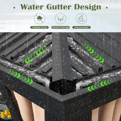 12'x18'Patios Double Roof Canopy Aluminum Frame Outdoor Gazebo Tent Curtains Netting for Patio Backyard Deck and Lawns