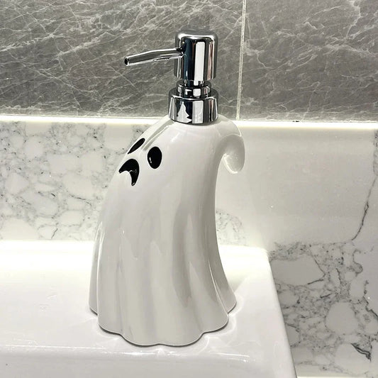 Hand Sanitizer Bottle Ceramic Soap Dispenser Bathroom Large Capacity Pressed Bottle For Halloween Bathroom Decor Hotel Soap dish