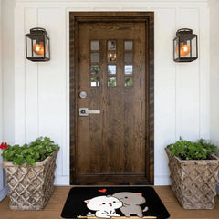 Soft Peach and Goma Flannel Doormat Decoration for Living Room, Kitchen, Bedroom, and Balcony - Bubu and Dudu Rugs, Floor Mat wi