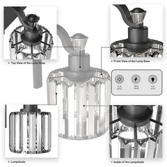 3/4/5/6 Lights Modern Crystal Bathroom Vanity Lights, Black Bathroom Light Fixtures, Crystal Vanity Shower Lights Over Mirror