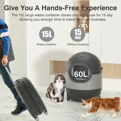 Self-Cleaning Cat Litter Box, Automatic Cat Litter Box 2.4G WiFi with APP Control, Cats LitterBox Self Cleaning, Black