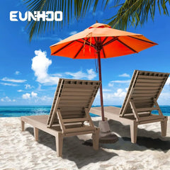 Outdoor Chaise Lounge Set of 2, Adjustable Pool Lounge Chair with 5 Positions Backrest, Waterproof Sun Loungers for Garden Pool