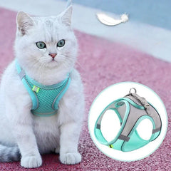 Vest Walking Traction Rope Cat Harness with Reflective Strip Dog Collar Breathable Mesh Harness for Small Medium Pet Cat Dog