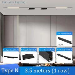 Dimmalbe LED track Light Full Set 360° Adjustable COB Embedded Track lighting For Clothing Shop Kitchen Rail Lighting