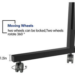 Rolling Desk Mobile Standing Desk Mobile Side Table 23.6 Inches w/Wheels Adjustable Movable Portable Laptop Stand for Bed Sofa