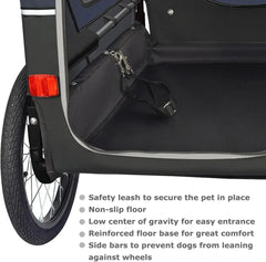 S-Line XL Pet Bike Trailer & Stroller for Dogs Up to 100 lbs,Folding Frame Cart, Suspension Wheels,Low Center of Gravity