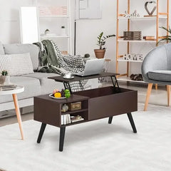 Modern Lift-Top Coffee Table with Hidden Storage – Versatile Adjustable Table for Living Room, Dining & Work