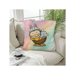 Funny Labubu Throw Pillow Cover, The Monsters Decorative Square Pillowcase Throw Cushion Case for Bedroom,Living Room,18x18 Inch
