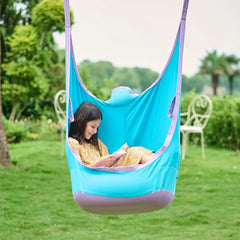 Upgraded Kids Hanging Pod Swing Chair with Inflatable Cushion, Child Hanging Hammock for Indoor and Outdoor