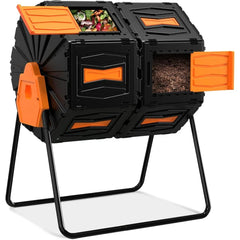 Compost TumblerEasy Assemble & Efficient Outdoor Compost Bin, 45 Gallon/170 Liter Large Dual Chamber Rotating Composter for