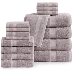 16 Piece Bath Towels - 100% Cotton Towels for Bathroom, Premium Quality Hotel Towels, Highly Soft & Absorbent