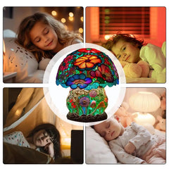 Retro Mushroom Table Lamp Plant Design Home Table Decoration Resin Plant Shape USB Charging Bulb Lamp Dark Decor For Kitchen