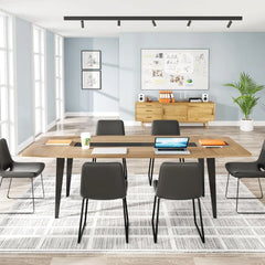 6FT Conference Table, 70.86L x 35.43W x 29.52H Inches Boat Shaped Meeting Table, Modern Seminar Table