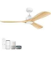 52 "Smart Low Profile ceiling Fans with Lights Remote,Quiet DC Motor,Outdoor Indoor Flush Mount Fan,Control WIFIAle