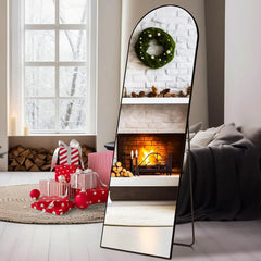Arched Full Length Mirror 59"x16" Full Body Floor Mirror Standing Hanging or Leaning Wall