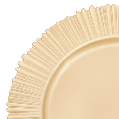 100 PCS Charger Plates Set, 13in Gold Round Dinner Plate, Plastic Decorative Service Plate Wedding Decor Table Place