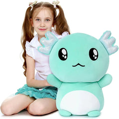 Tezituor  Axolotl Plush, Cute 20" Mint Green Axolotl Stuffed Animals Plush Throw Pillow, Cuddly Salamander Plushie Toy for Kids