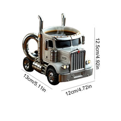 200-250ml Funny Semi-Truck Coffee Mugs Stainless Steel Drinkware Cups Handcrafted Water Bottle Resin Beer Mug for Novelty Gift