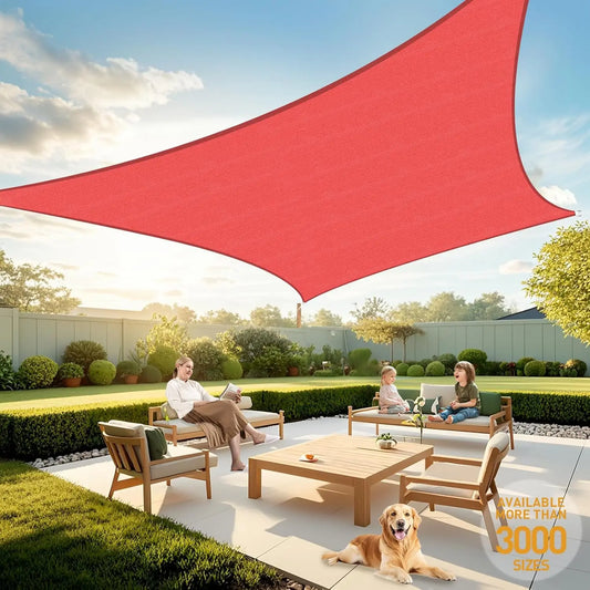 Sun Shade Sails Canopy, 185Gsm Shade Sail Uv Blo For Patio Garden Outdoor Facility And Activities (12'X12', Scarlet)