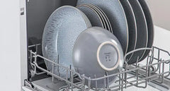 16-Piece Dinnerware Set - Round Plates & Bowls in Green & Grey