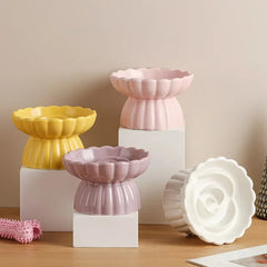 Food Bowl Ceramic Elevated Cats Small Dogs Slow Feed Bowls Anti-choking Pet Eating Feeders Anti-gulping Puppy Supplies