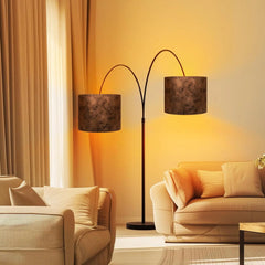 Large Lampshades Set of 2 Drum Lamp Shades 15" Top X 15" Bottom X 12" High, Large Lamp Shade Spider Fitter Brown Lampshades