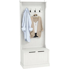 3-in-1 Hall Tree with Shoe Storage, Standing Coat Rack with Shoe Bench, Entryway Organizer with Four Hooks