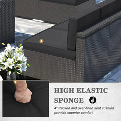 Patio Furniture Set  Fire Pit Table, Outdoor Sectional Wicker Conversation Sofa Sets  patio furniture  patio furniture set