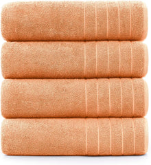 100% Cotton 30x60 4 Pk Bath Towels Set for Bathroom, Extra Large Ringspun Soft and Absorbent