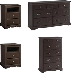 Farmhouse 4 Pieces Bedroom Sets Includes 7Drawers Dresser 6 Dresser Organizer, Two Nightstands with Charging Station Bedroom Set