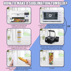 HTVRONT 8pcs/4pcs 20 OZ Sublimation Tumblers Skinny Straight Sublimate Tumbler Blank DIY Mugs Cups Gifts with Sublimation Papers