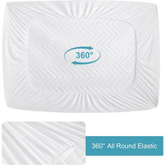 Waterproof Mattress Protector, Quilted Twin Fitted Mattress Cover with 15" Deep Pocket- Machine Washable
