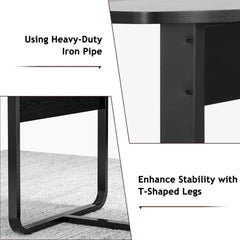 8FT Conference Table for 10 People, 94.5D x 47.3W x 29.5H Inches Large Boat Shaped Meeting Table with Cable Grommet,