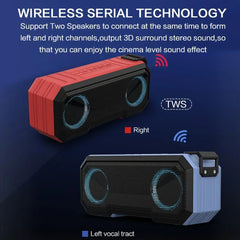 STONEGO Portable Bluetooth Speaker Wireless Flash Light Speaker TWS Bass Stereo IPX7 Waterproof Loudspeaker FM 12H Playtime