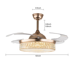 42"  Ceiling Fan with Light w/Remote Control 3 Gear Wind Flush Mount Ceiling Fan