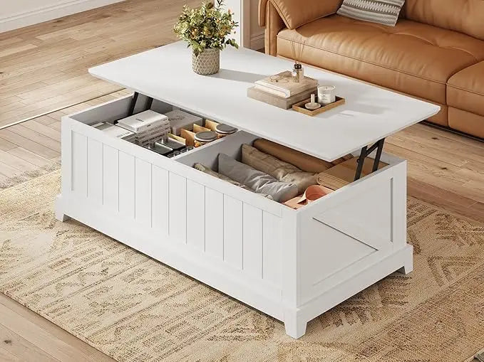 Lift Top Coffee Table for Living Room,Coffee Tables with Large Storage & Fence Design, Coffee Table Lifting top for Living Room