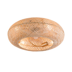Modern Led Ceiling Fans With Light Bamboo Rattan Hand-Woven Retro Ceiling Lamp With Fans Remote Control 110V