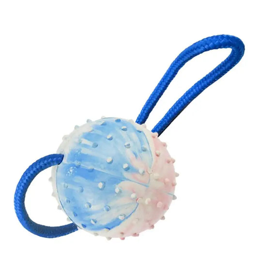Dog Ball With Rope Bite Resistant Interactive Pet Ball Dog Ball With Rope Training Chew Toy Tug Ball Launchers For Aggressive