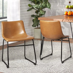 18 inch Bar Stools Set of 2,Counter Height Bar Stools with Back, Modern PU Leather Stools with Metal Leg and Footrest