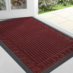Front Door Mat Outdoor Entrance, Heavy Duty Sturdy Rubber Doormat, Stain and Fade Resistant, Easy To Clean, Low Profile