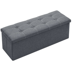 43" Storage Ottoman Bench with Divider, Multifunctional Foot Stool, Toy Chest & Shoe Bench for Bedroom, Living Room Home