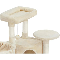 42in Cat Tree Tower for Indoor Cats. Cat Condo with Perch & Hammock, Multi-Level Activity Center, Scratching Posts
