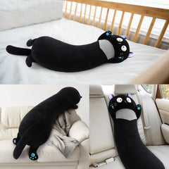 MorisMos Giant Stuffed Animal Cat Body Pillow, 40'' Big Halloween  Stuffed Animal Black Kitten Throw Pillow For kids,Adults