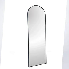 Black 63x20 inch metal arch stand full length mirror