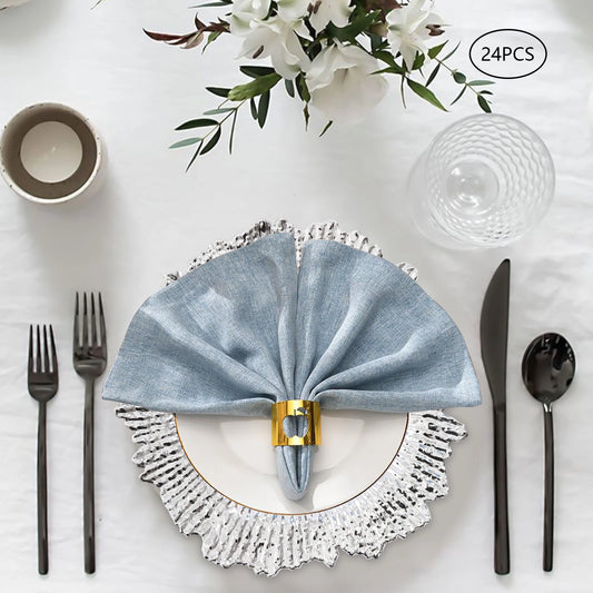 24-Pack Western Style Snowflake Plates, Plastic Gold/Silver, Durable & Elegant for Dining